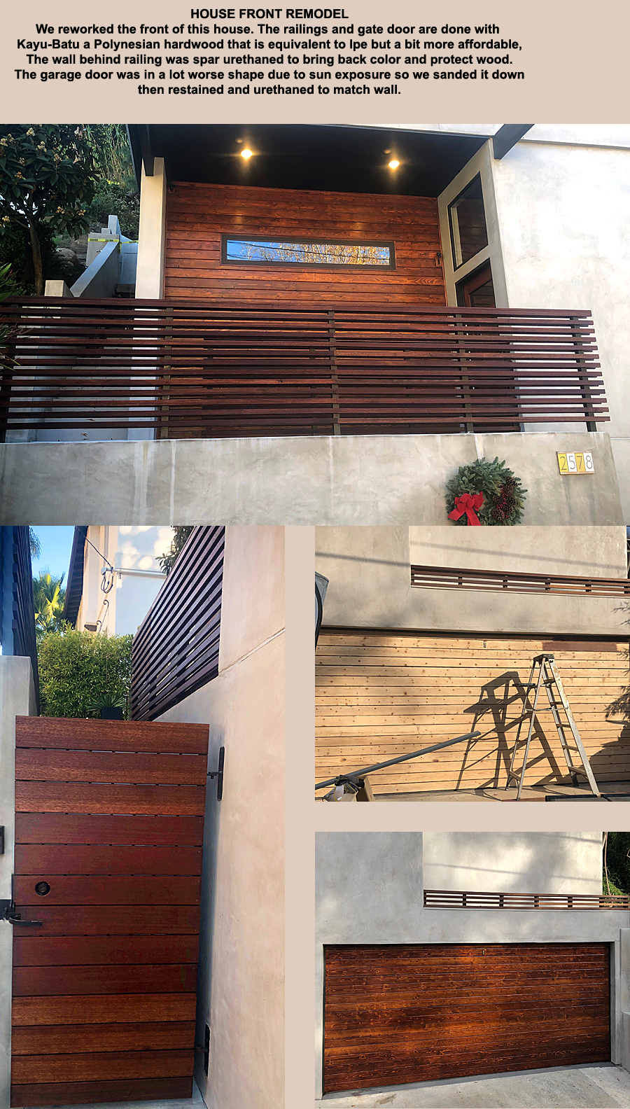 railings and garage door